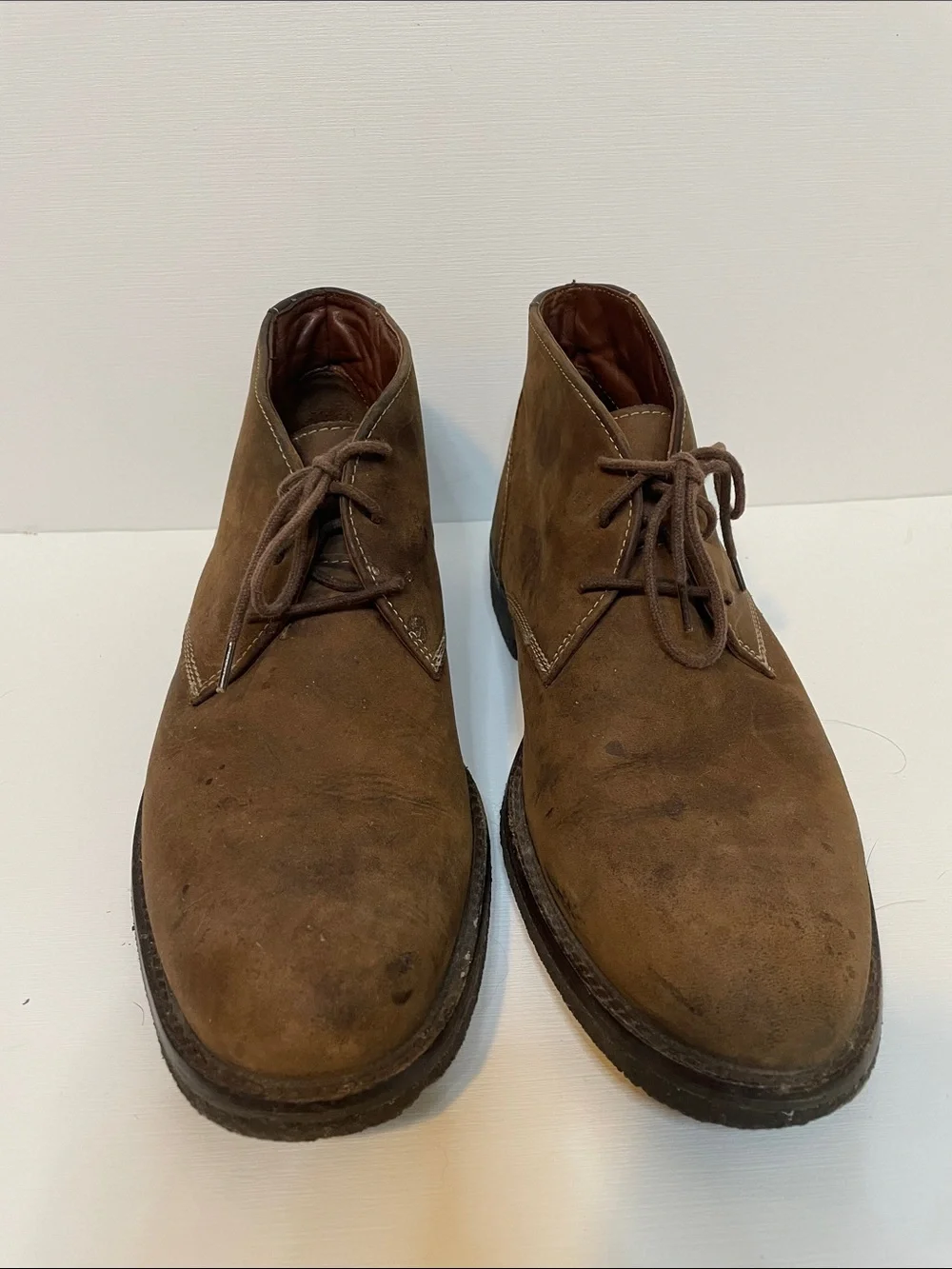 Johnston & Murphy Brown Suede/Sheepskin Chukka Boots - Sz 8